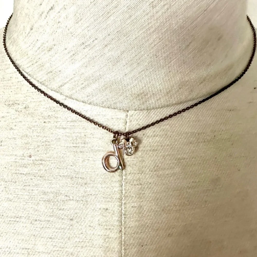 Disney D monogram Minnie Mouse necklace